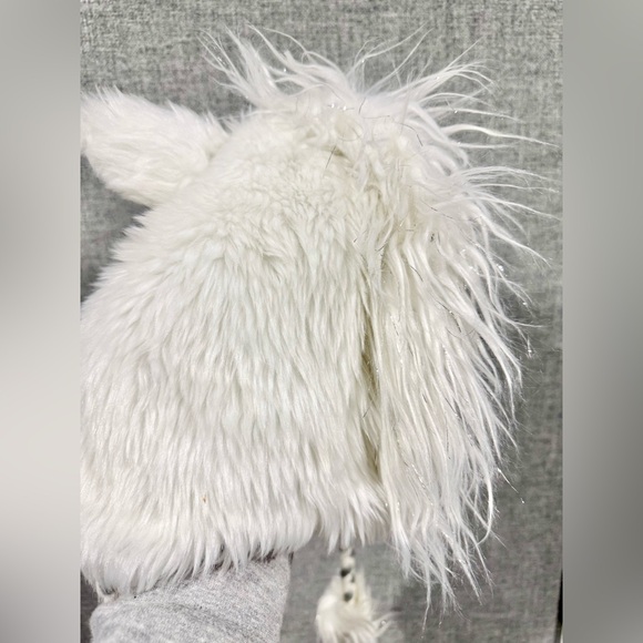 Justice Girls Unicorn Faux Fur Earflap A Initial Beanie. NEVER WORN. Pompom Ties - Picture 5 of 10